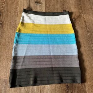 Missoni  Blue & White Striped Knit Mini Skirt Size 2